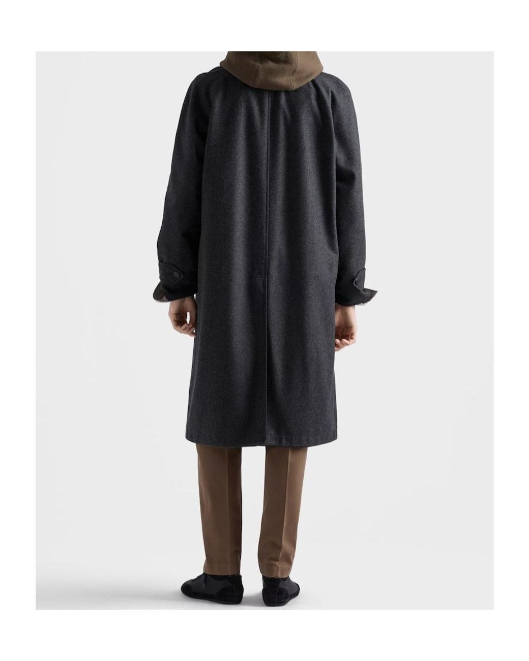Prada Black Re-Wool Coat for men