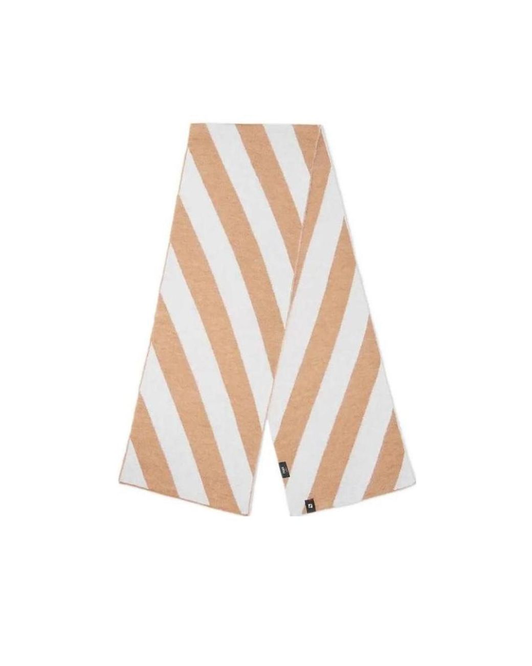 Fendi White Striped Mohair-Blend Scarf for men