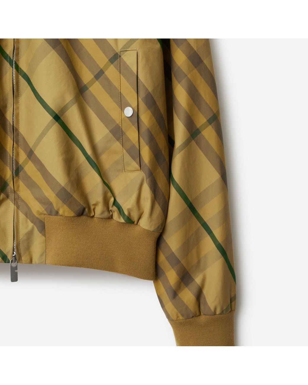 Burberry Green Check Printed Zipped Bomber Jacket for men