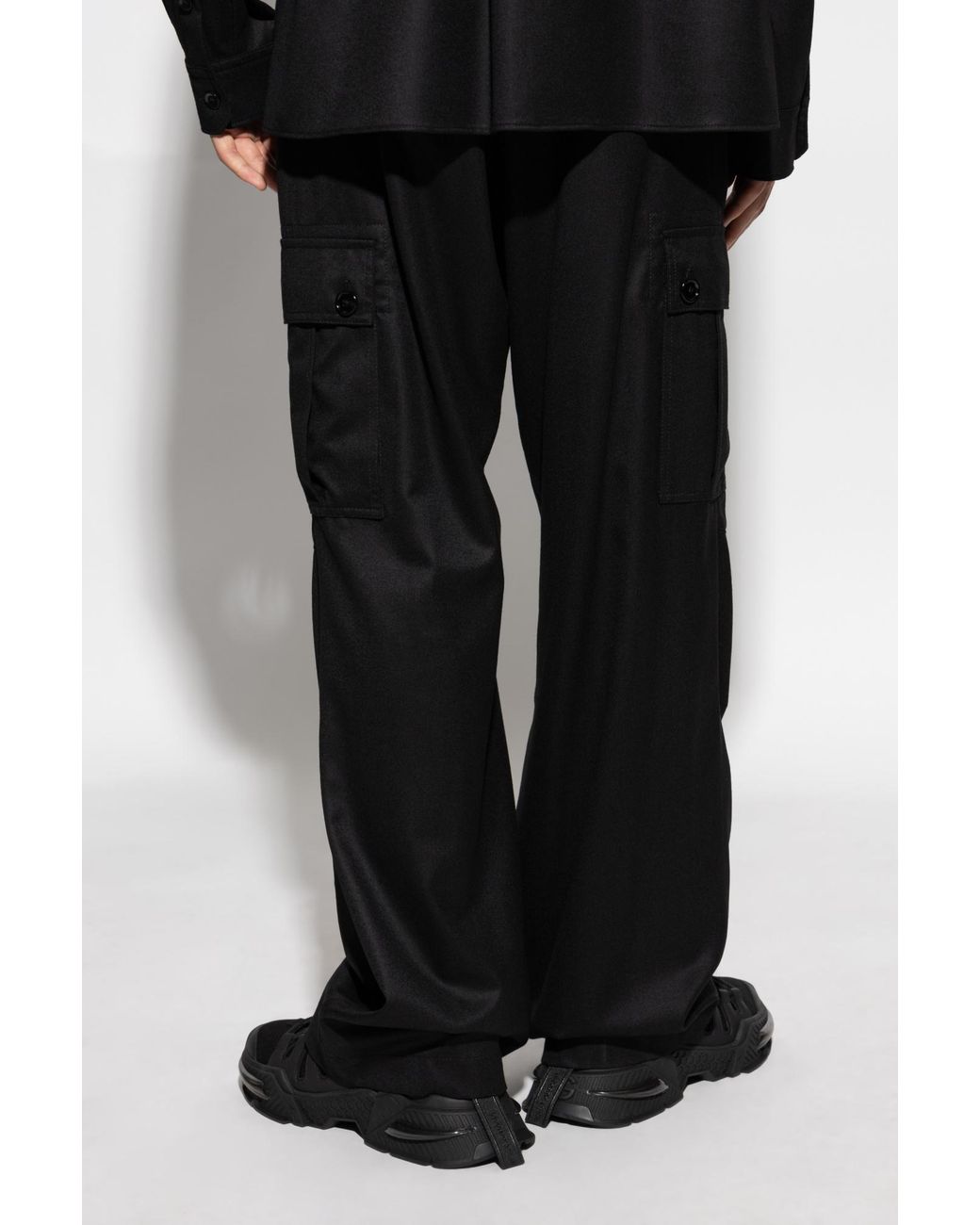 Dolce & Gabbana Black Straight Leg Cargo Trousers for men