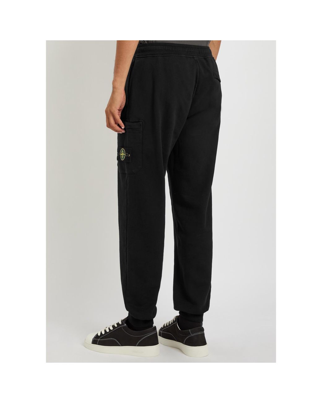 Stone Island Black Drawstring Ankle Sweatpants for men
