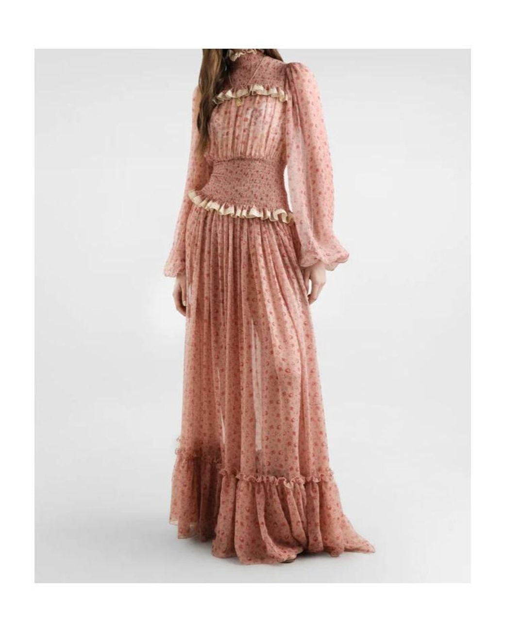 Dolce & Gabbana Pink Silk-Blend Floral Maxi Dress