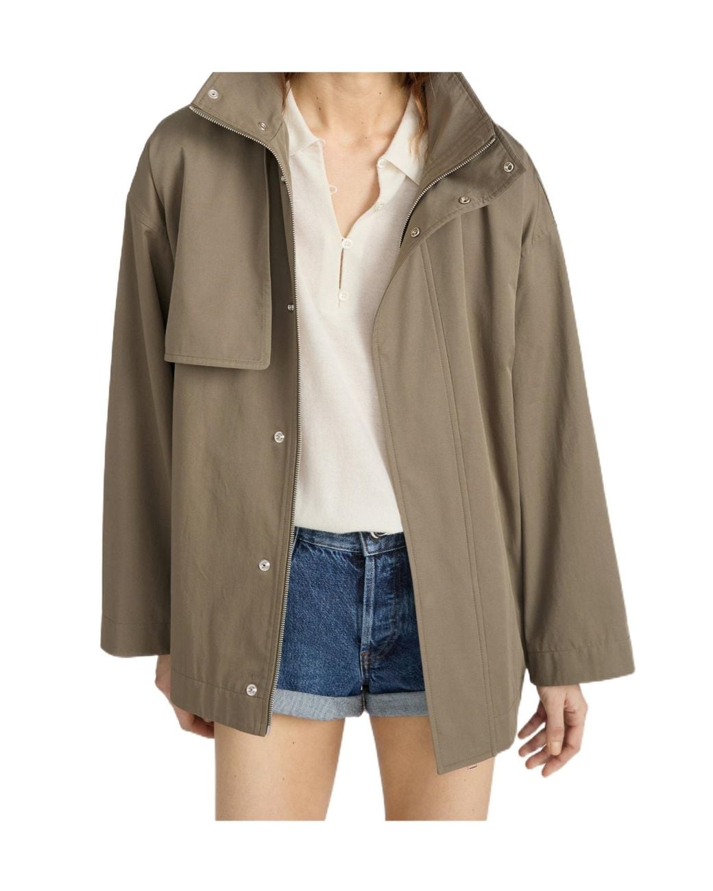 FRAME Natural Storm-Flap Belted Jacket