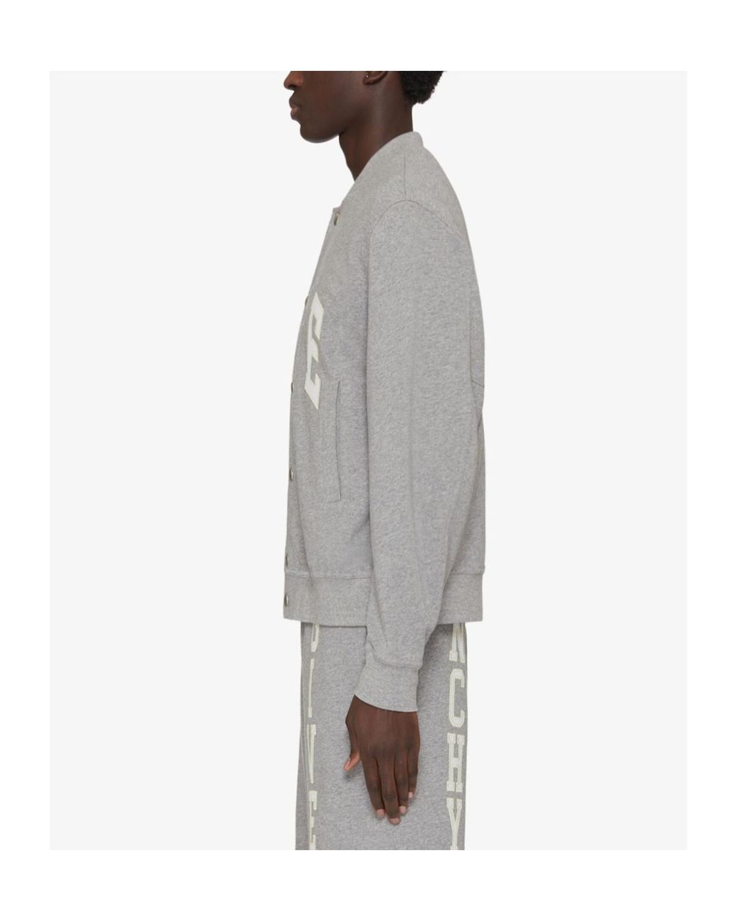 Givenchy Gray Jersey Varsity Bomber Jacket for men