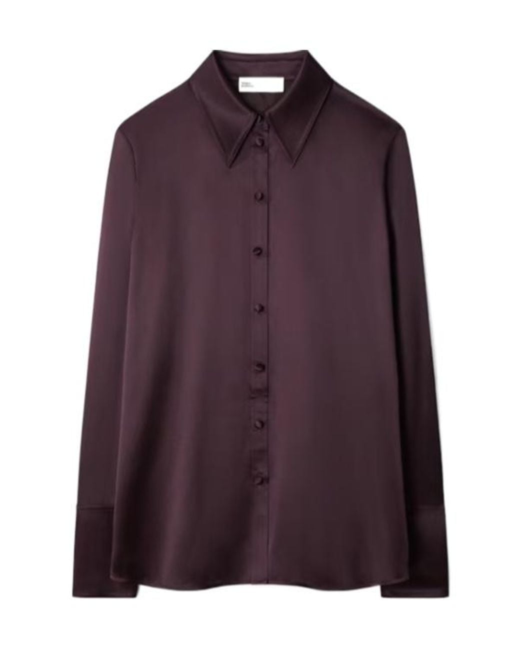 Tory Burch Purple Cuffed Silk Shirt