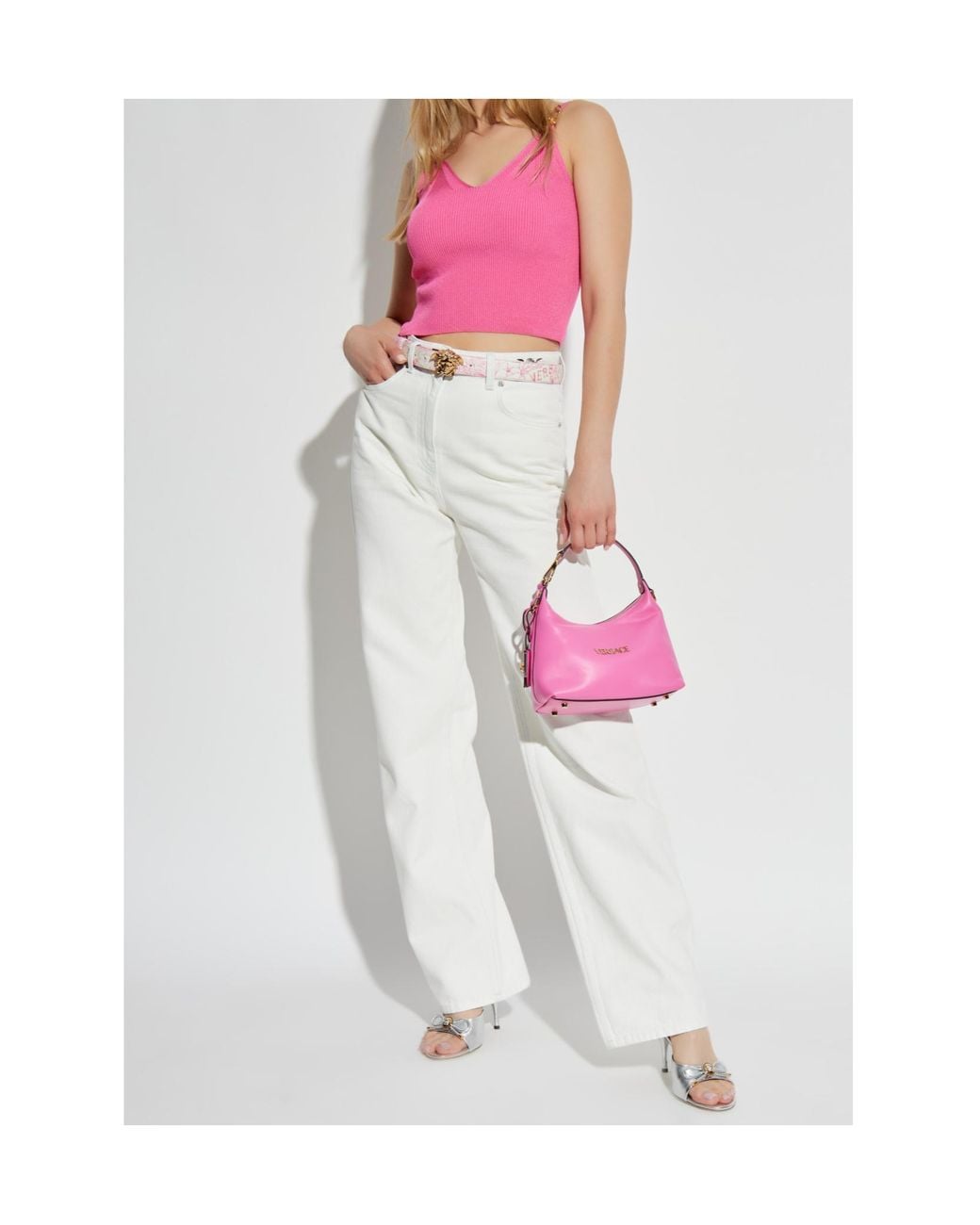 Versace Pink Sleeveless Tops