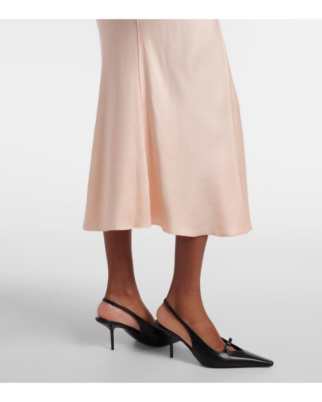 Victoria Beckham Pink Eve Gathered Satin Crêpe Midi Dress
