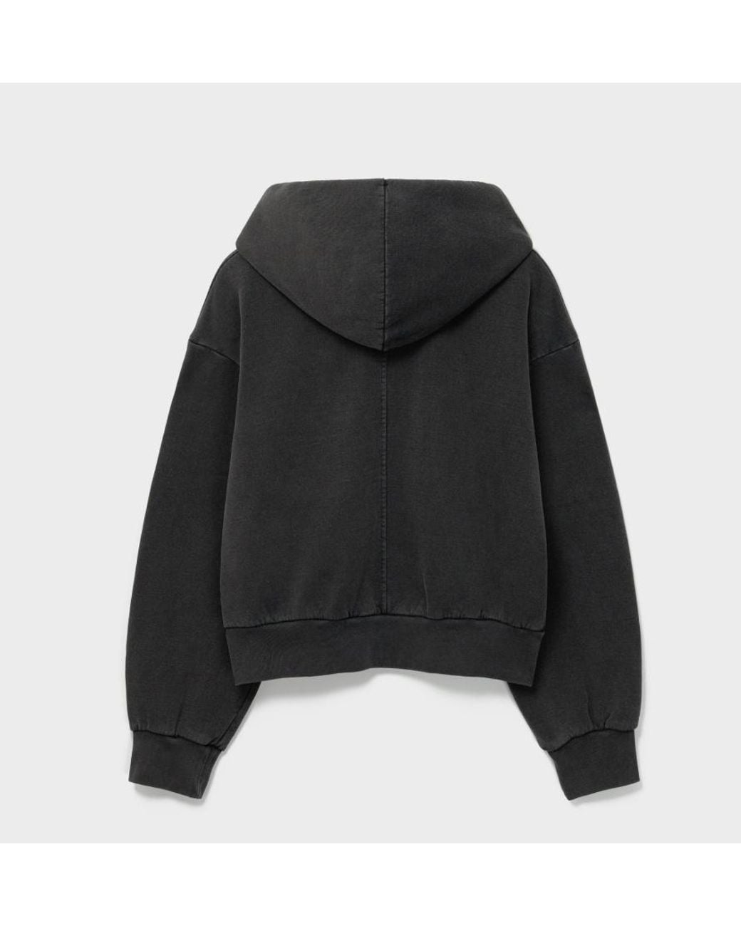 Low Classic Black Washed Cotton Zip-Up Hoodie