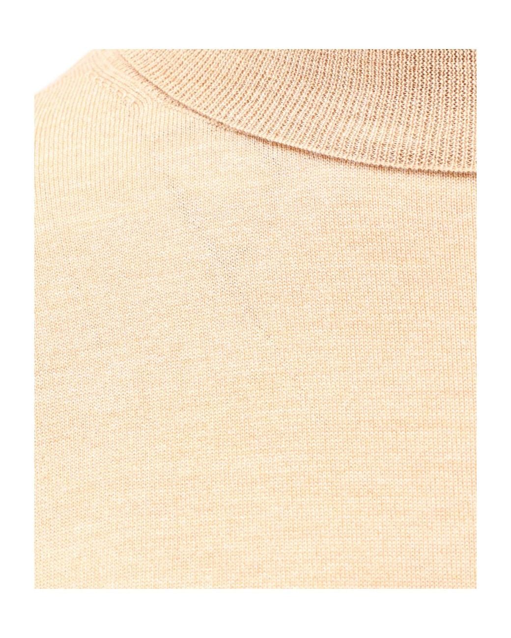 Aspesi Natural Mock-Neck Knitted Sweater