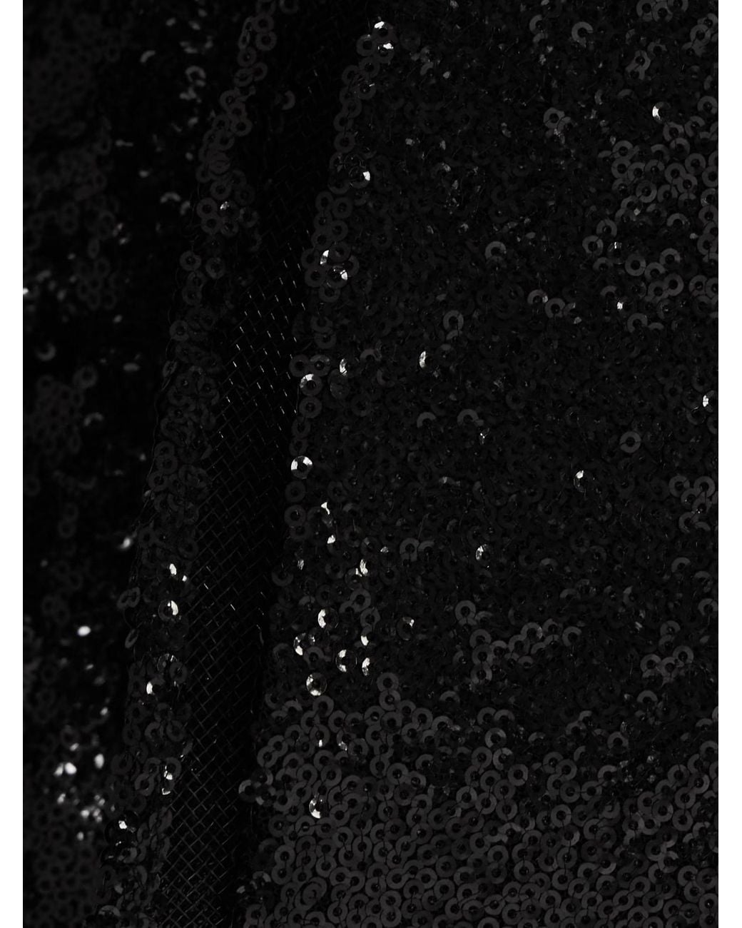 Maticevski Black Cropped Ruffled Sequined Mesh Top