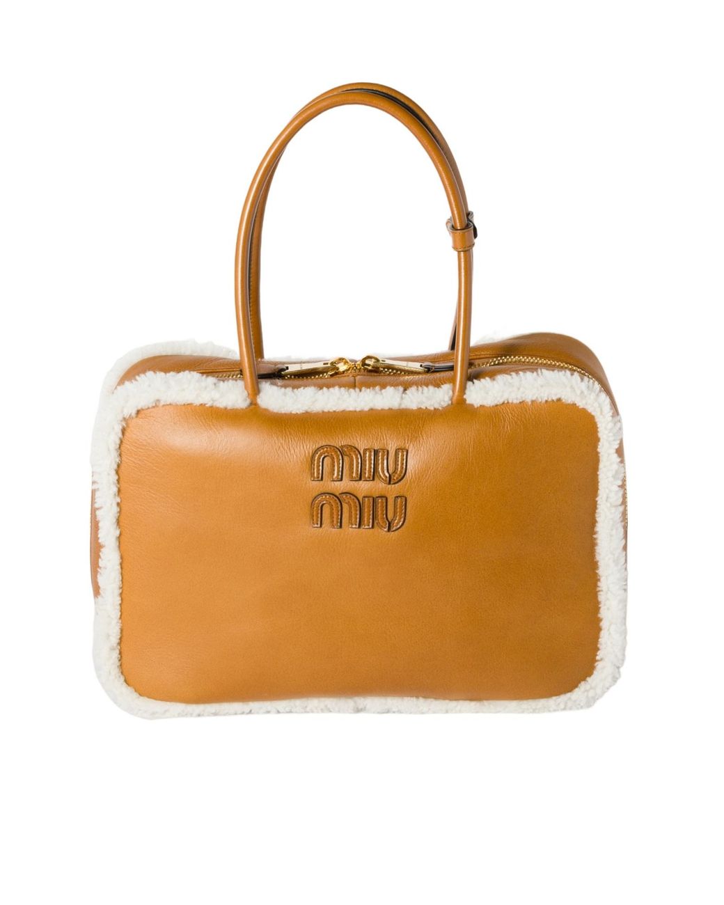 Miu Miu Multicolor Beau Shearling Top-Handle Bag