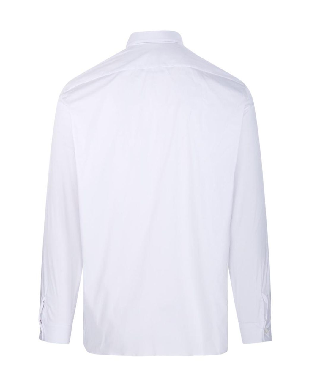 Lardini White Paflynn Concealed Placket Shirt for men