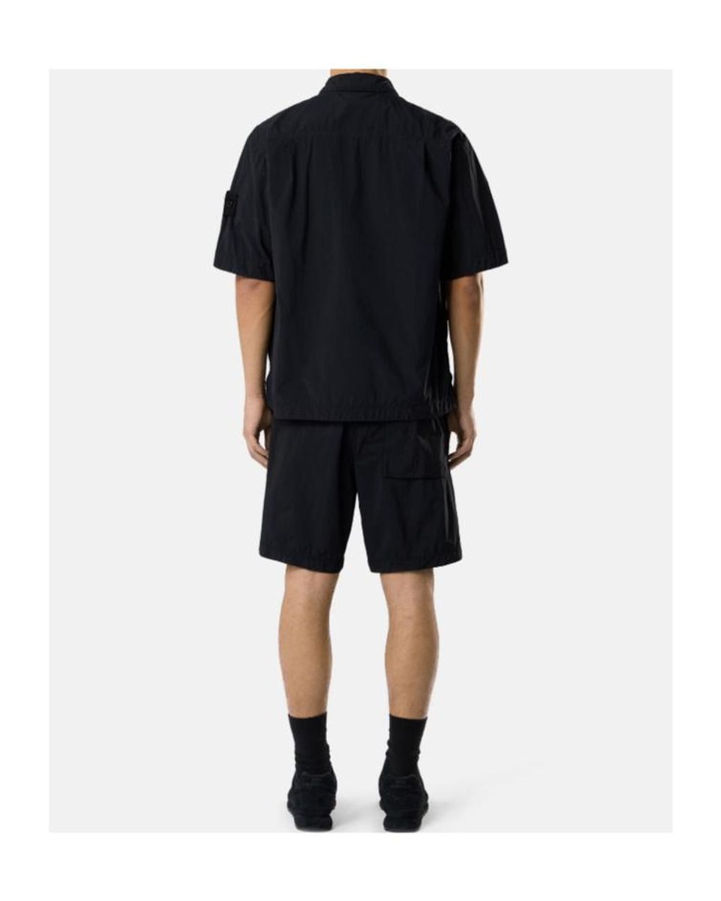 Stone Island Black Elasticated Pocket Shorts for men