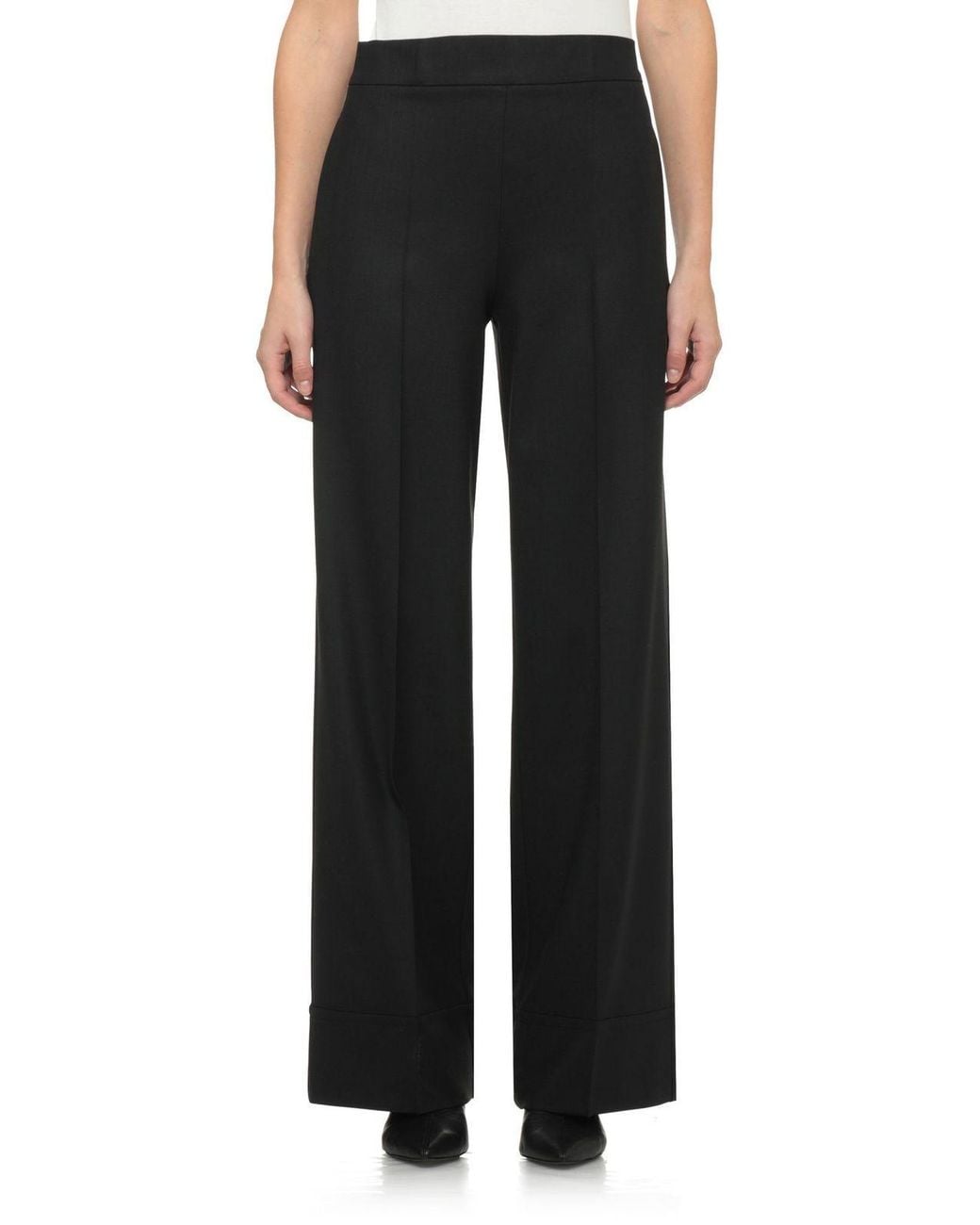 D.exterior Black Wide-Leg Tailored Pants