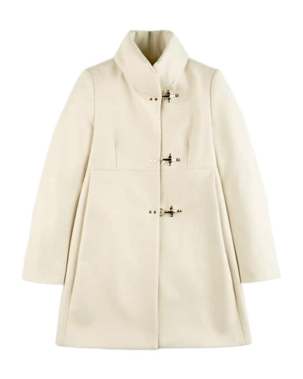 Fay Natural Virginia Hook-Closure Coat