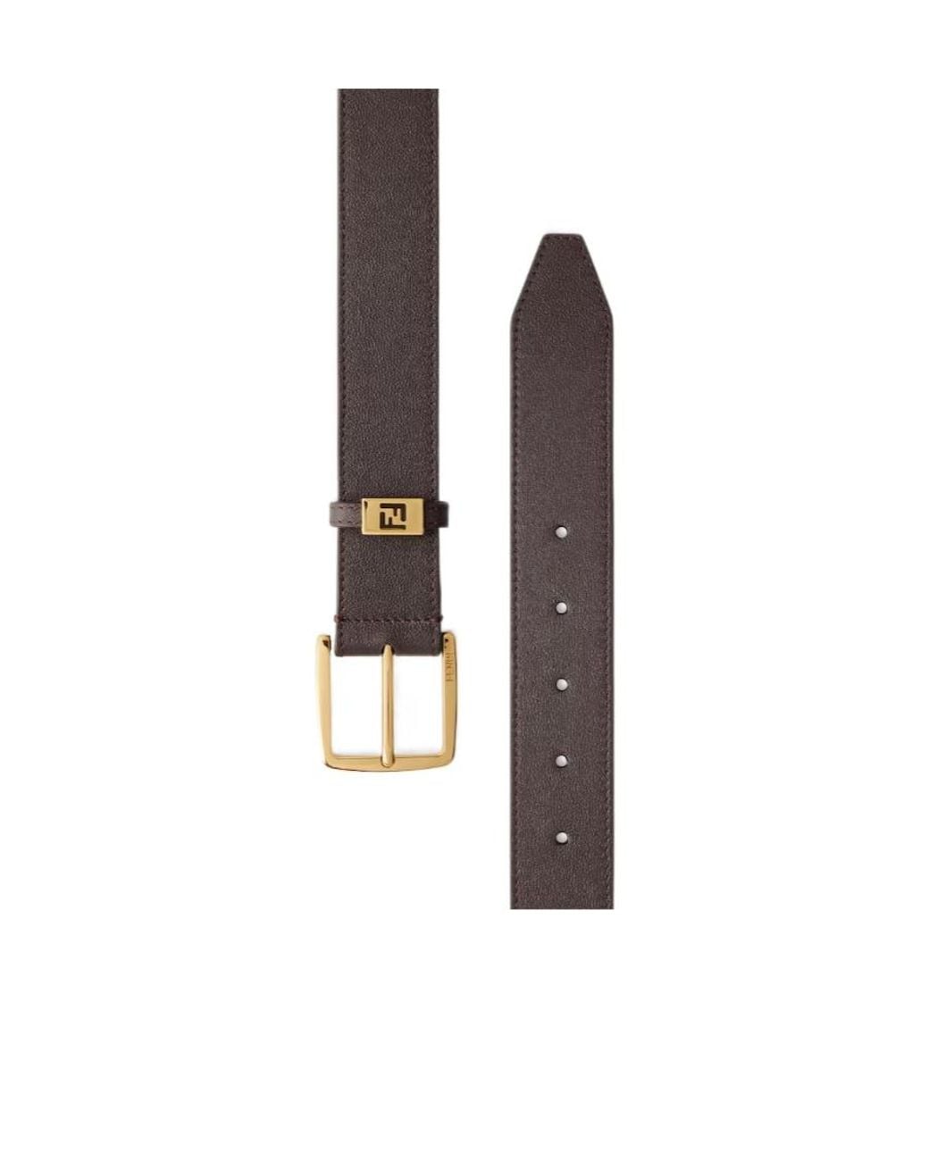 Fendi White Ff Buckle Belt for men