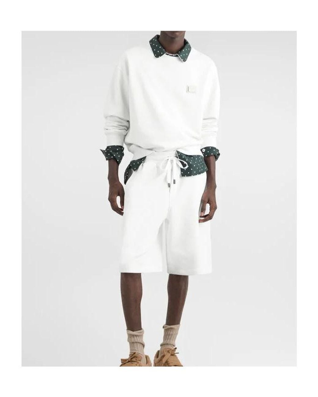 Dolce & Gabbana White Logo Patch Sweatshirt for men