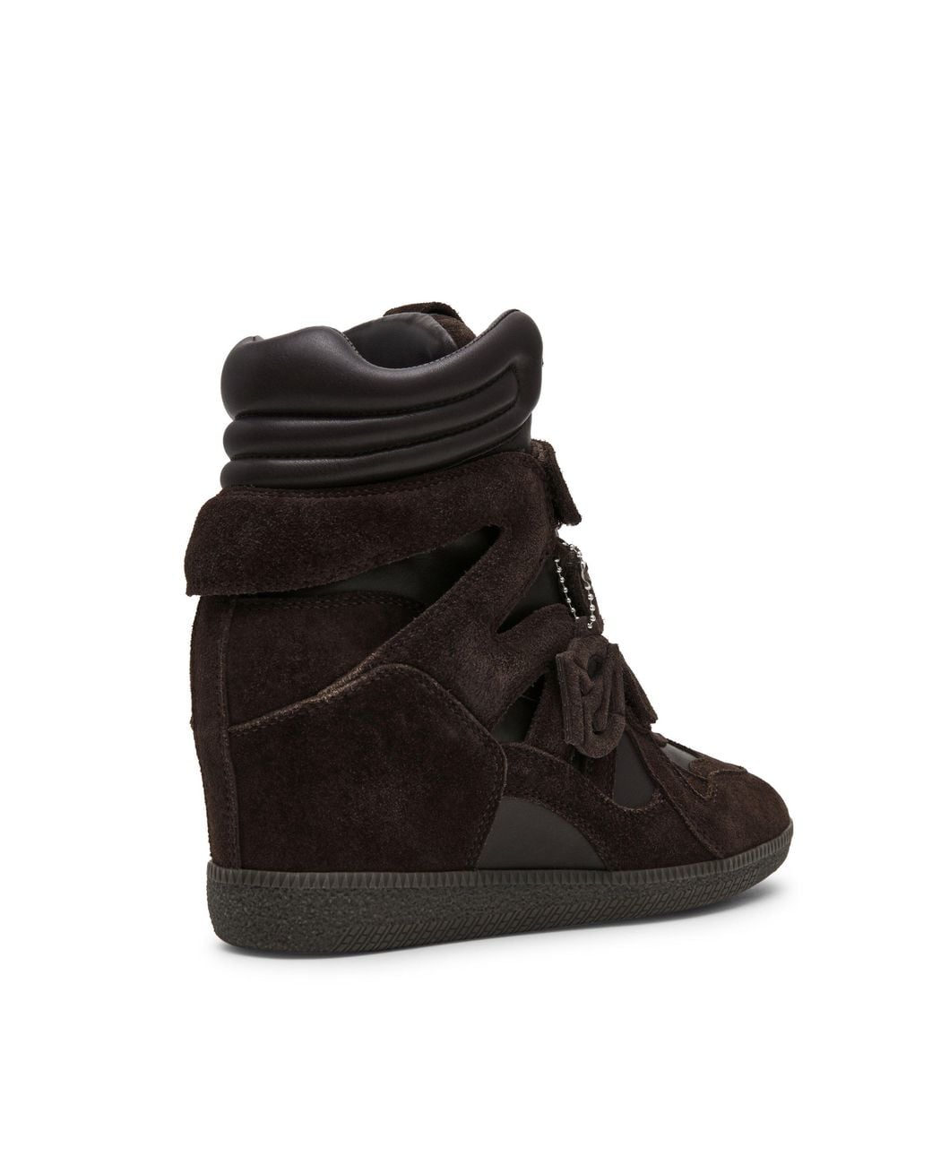 Steve Madden Black Mavis Suede Wedge Trainers