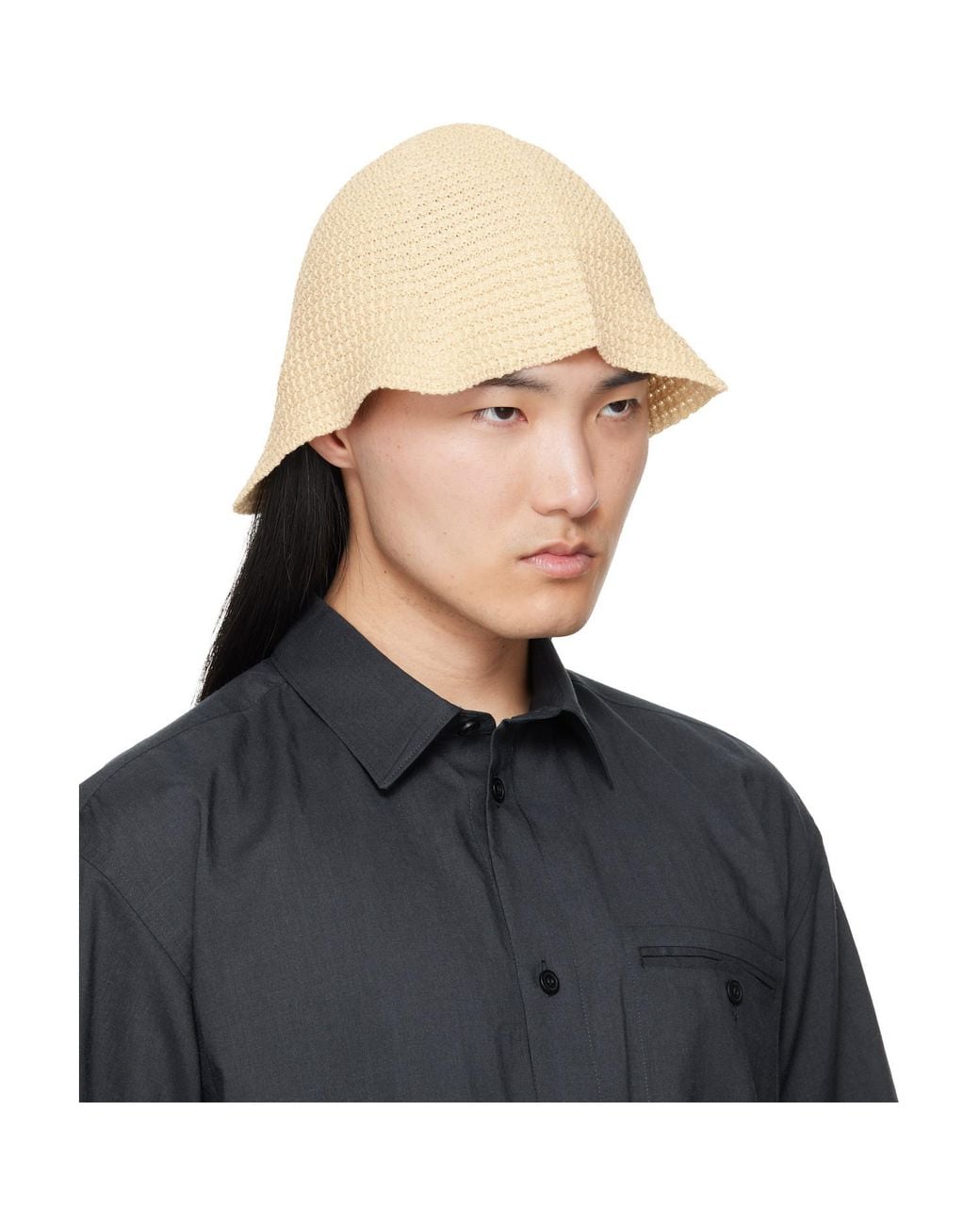Homme Plissé Issey Miyake Blue Crochet Fisherman's Hat for men