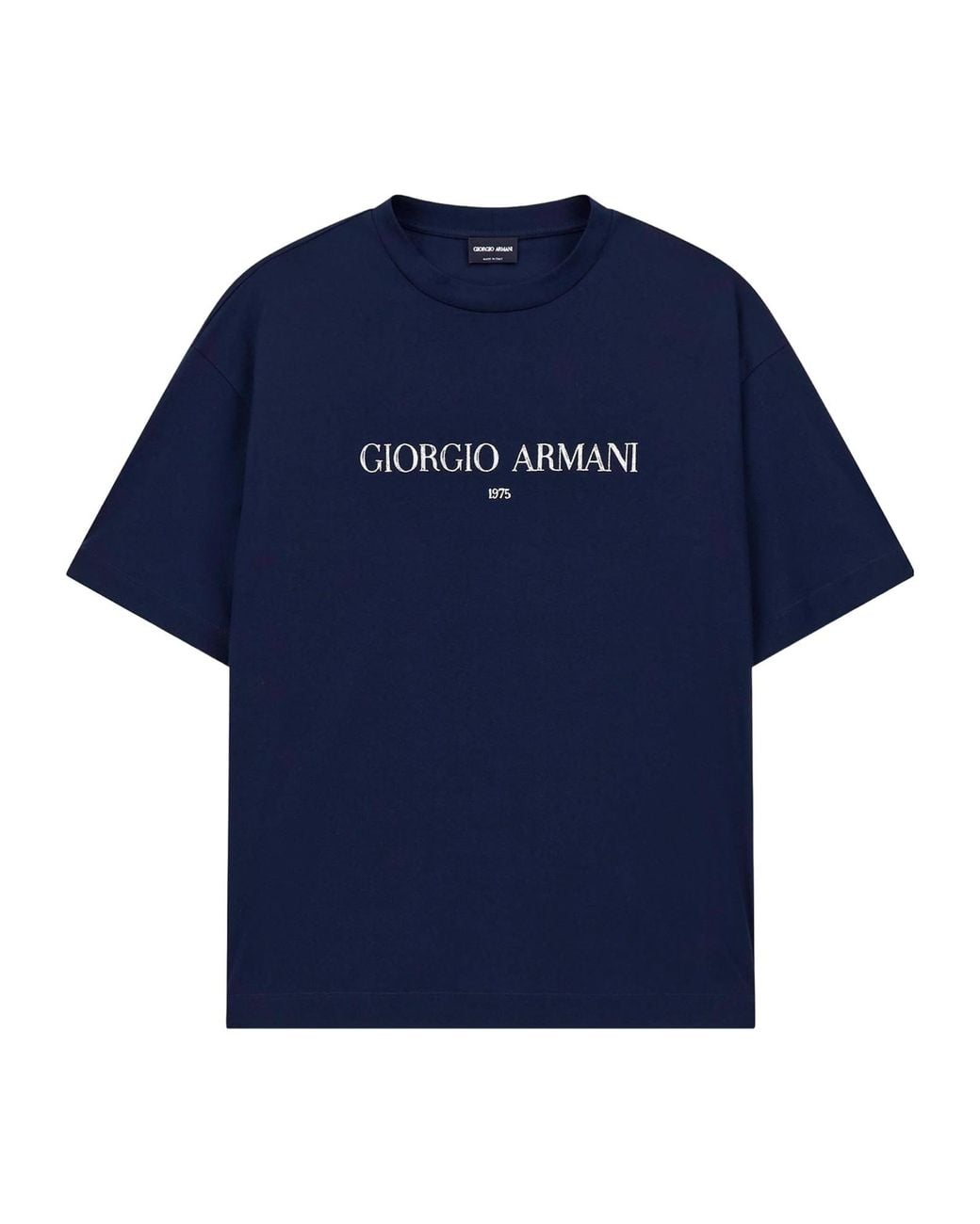 Giorgio Armani Blue Logo Printed Crewneck T-Shirt for men