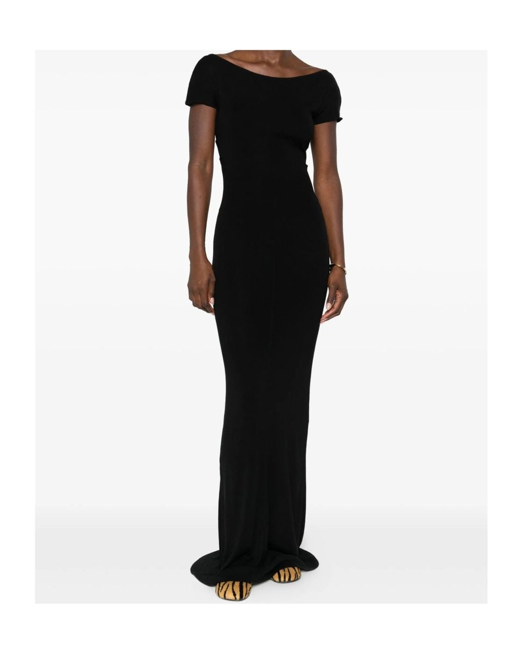 AYA MUSE Black Fine-Ribbed Maxi Dress