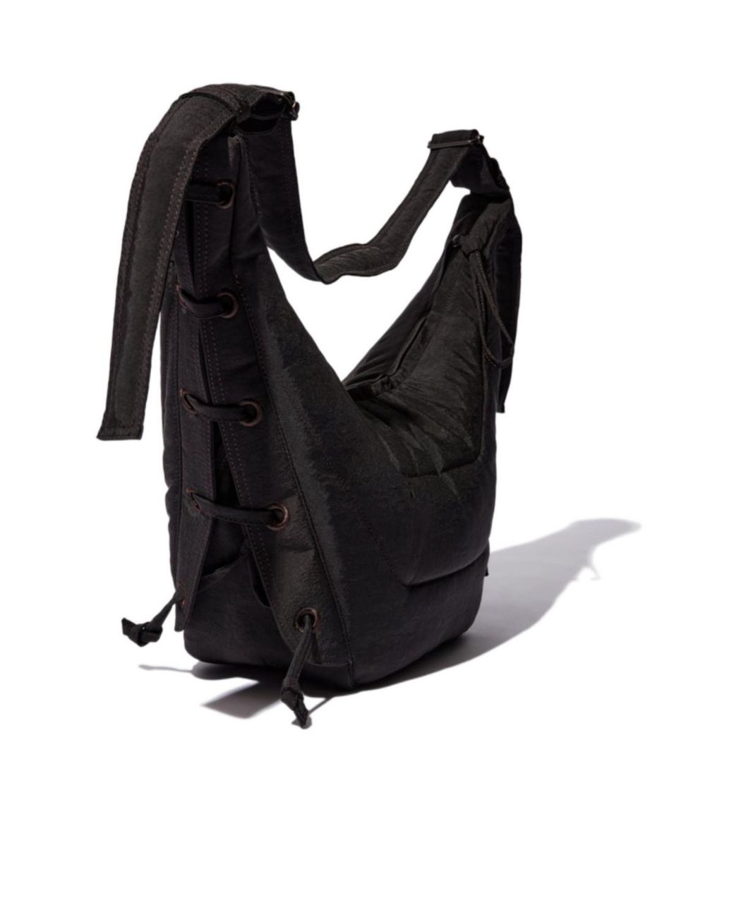 Lemaire Black Game Zipped Medium Shoulder Bag for men