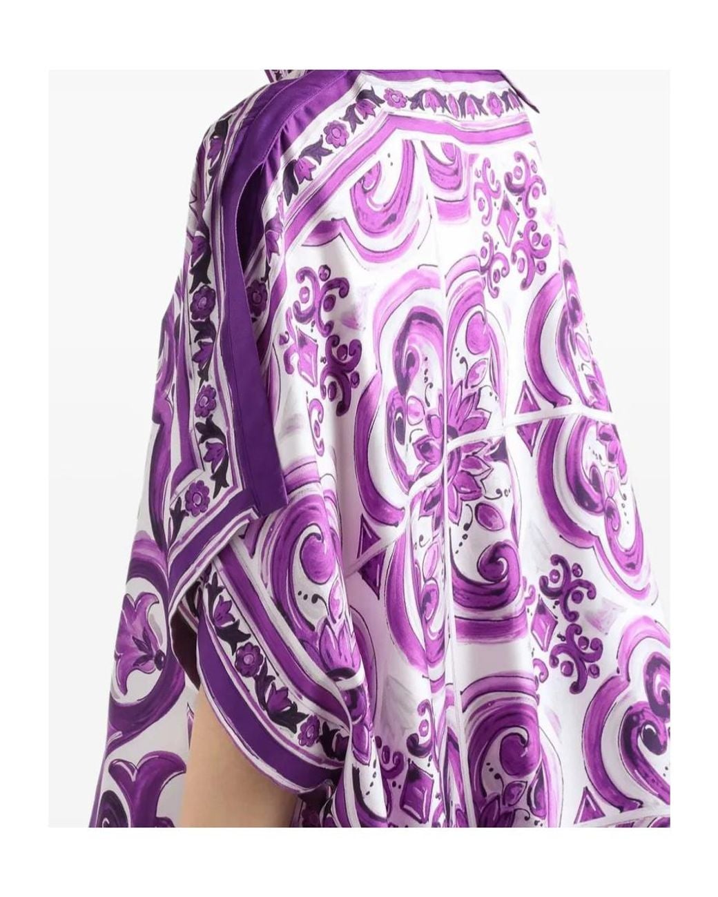 Dolce & Gabbana Purple Graphic Printed Flared Hem Mini Dress