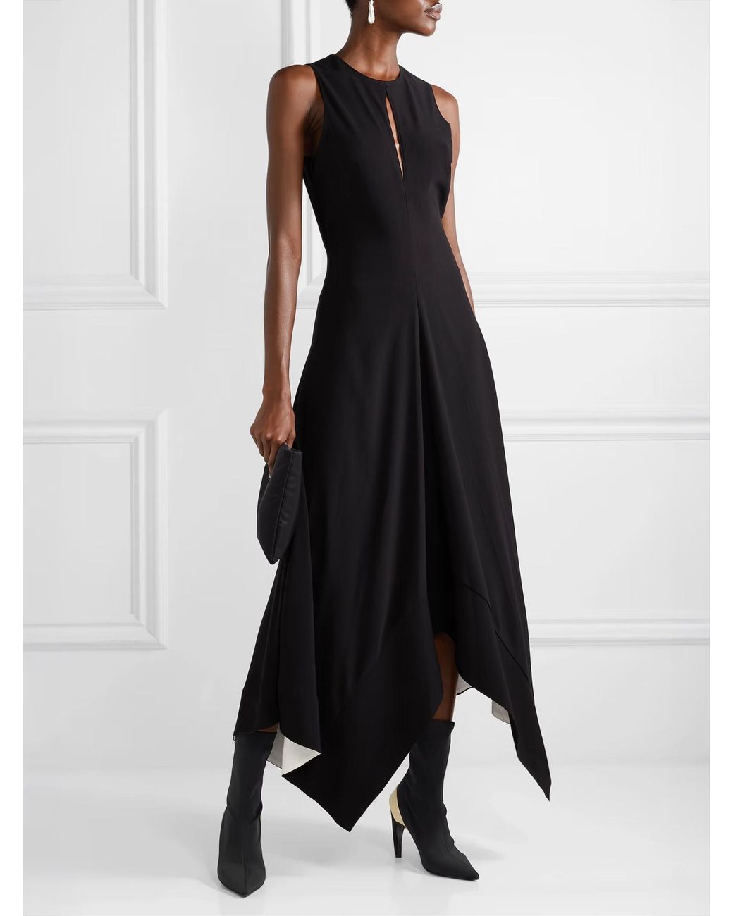 Proenza Schouler Black Pointed-Toe Knit Sock Boots
