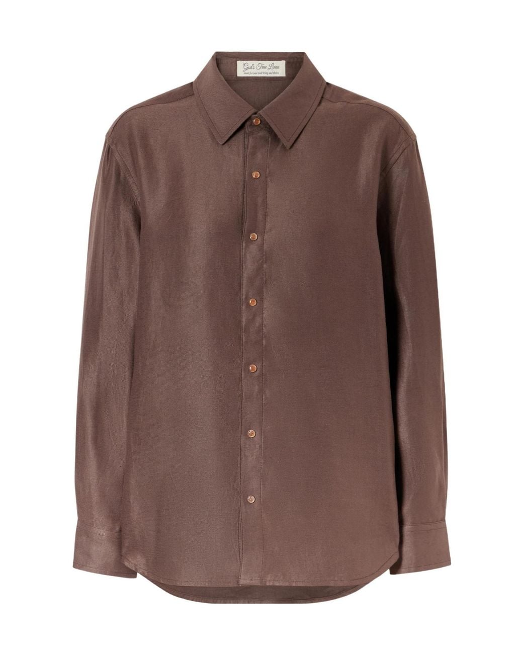 God's True Cashmere Brown Cocoa Linen Shirt