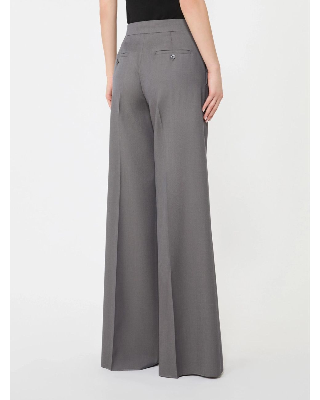 Max Mara Gray Serio Pressed Crease Tailored Pants