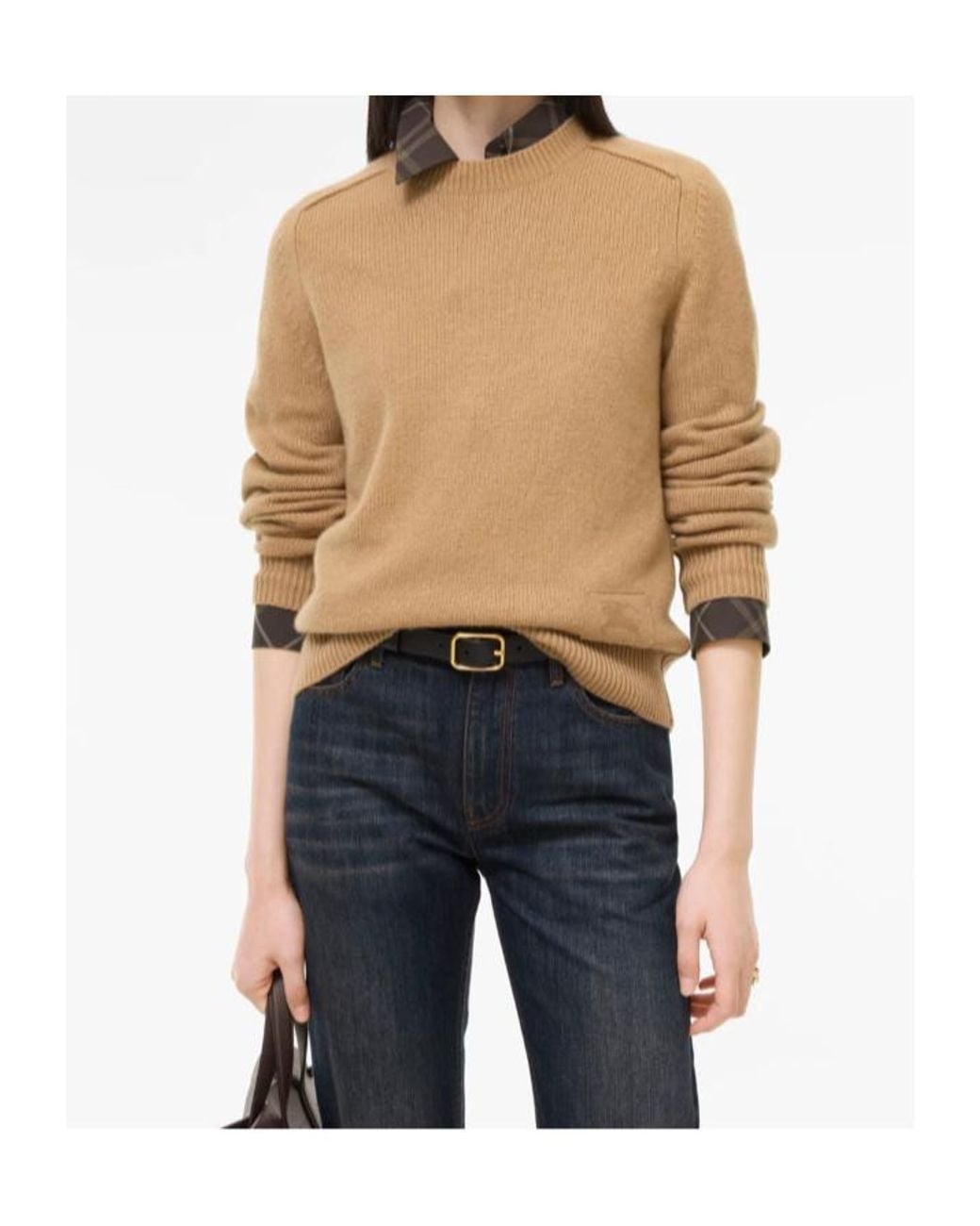 Burberry Natural Crew Neck Knitted Sweater