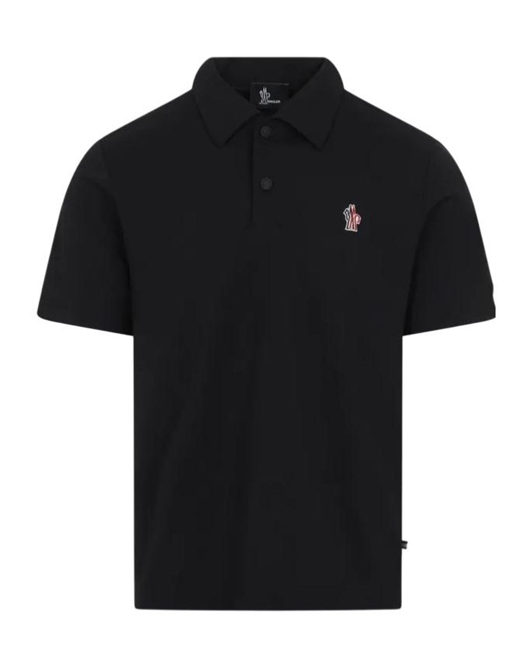 Moncler Black Patch Polo Shirt for men