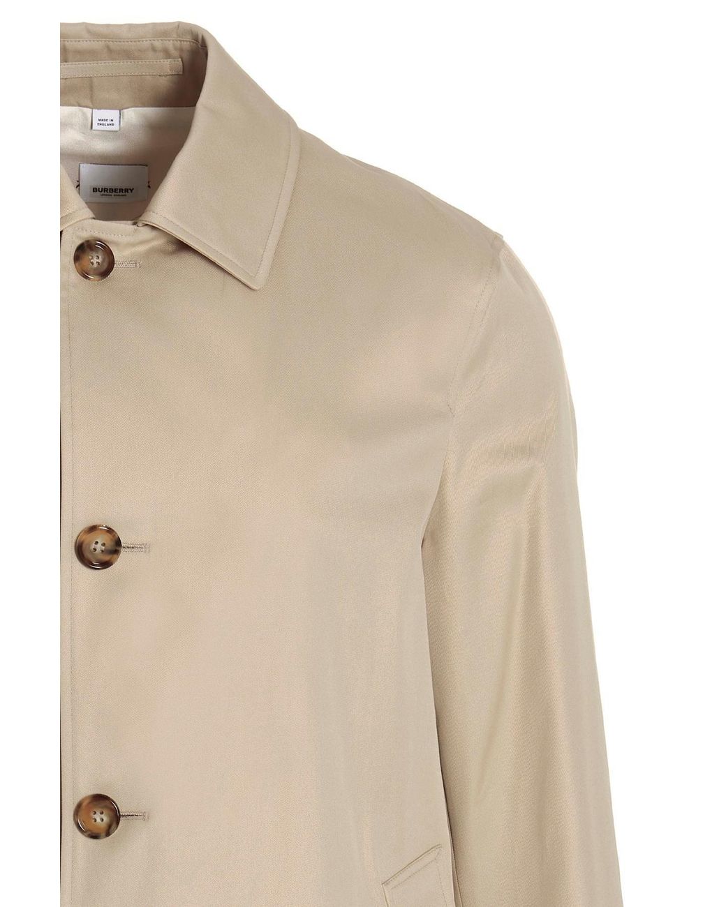 Burberry Natural Single-Breasted Button-Fastening Coat for men