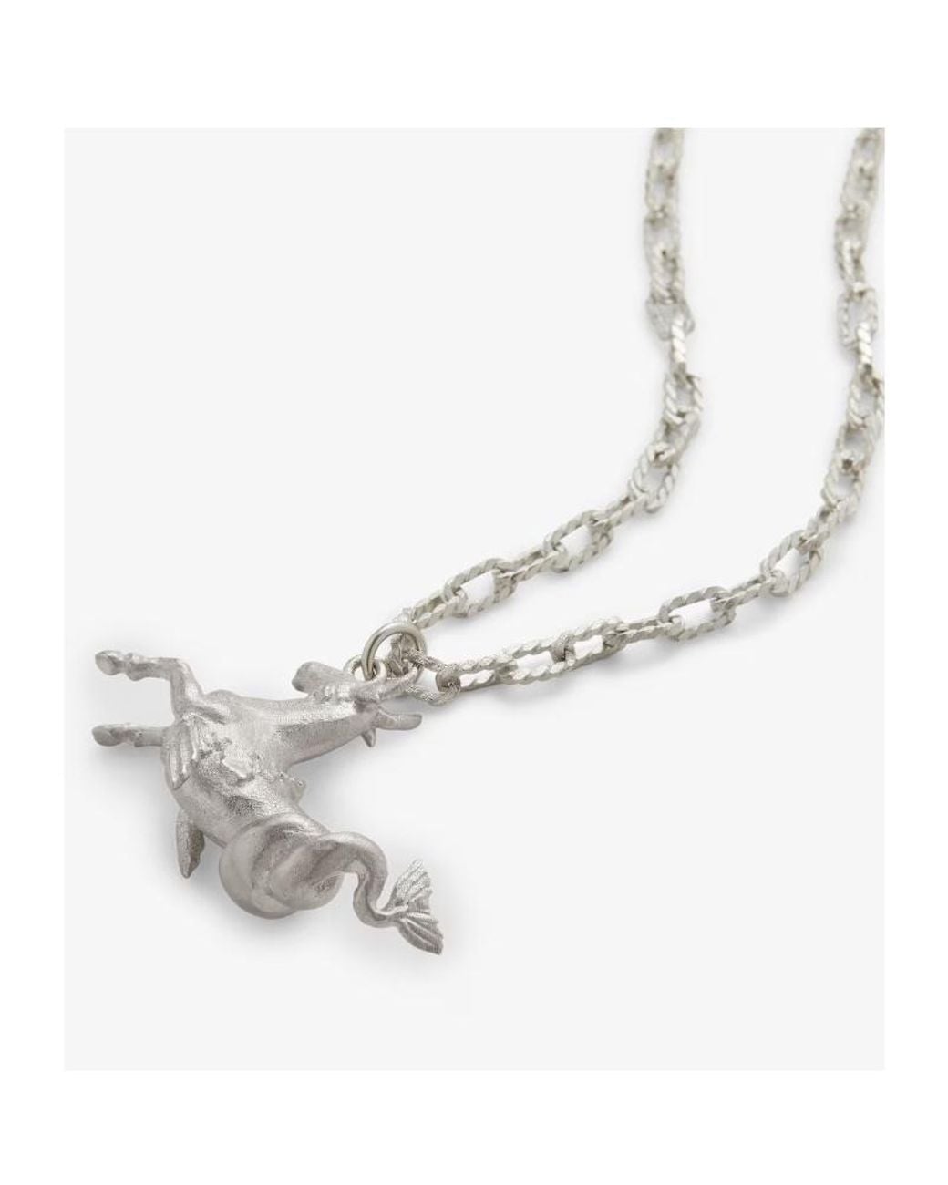 Fendi White Colored Metal Necklace