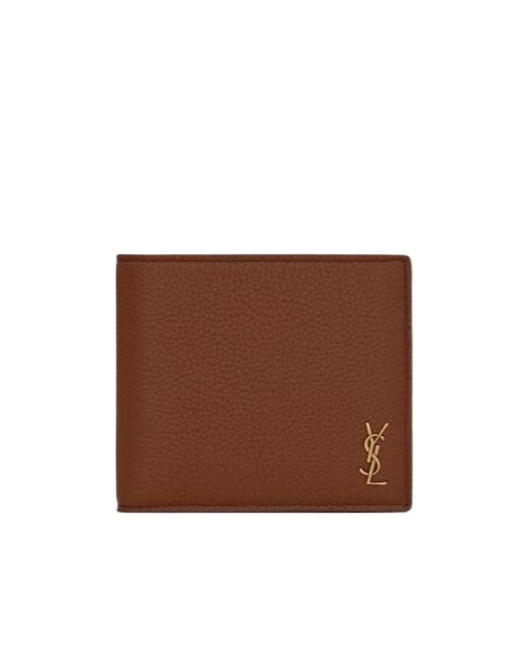 Saint Laurent Brown Logo-Detail Leather Wallet for men
