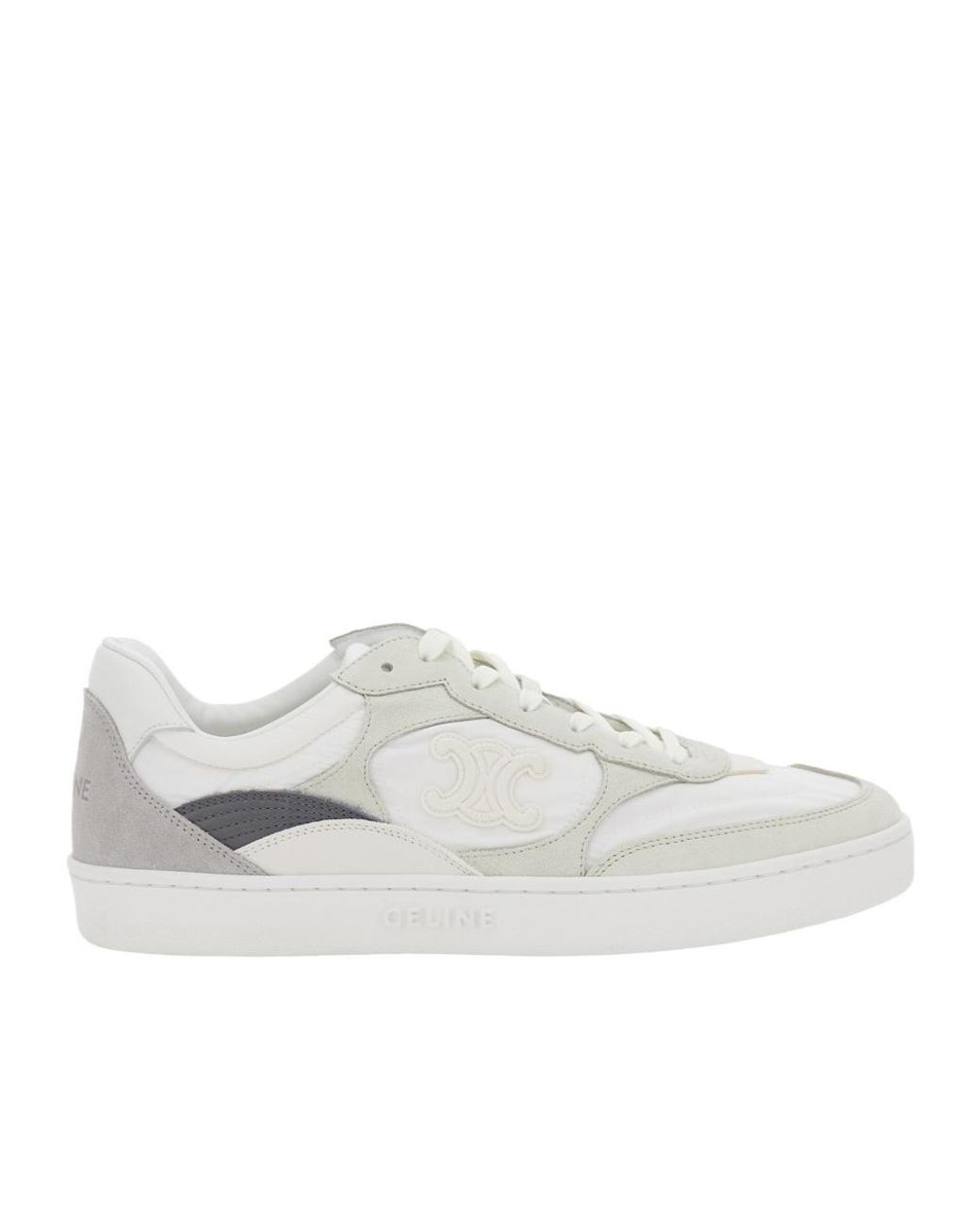 Céline White Lace-Up Low-Top Sneakers