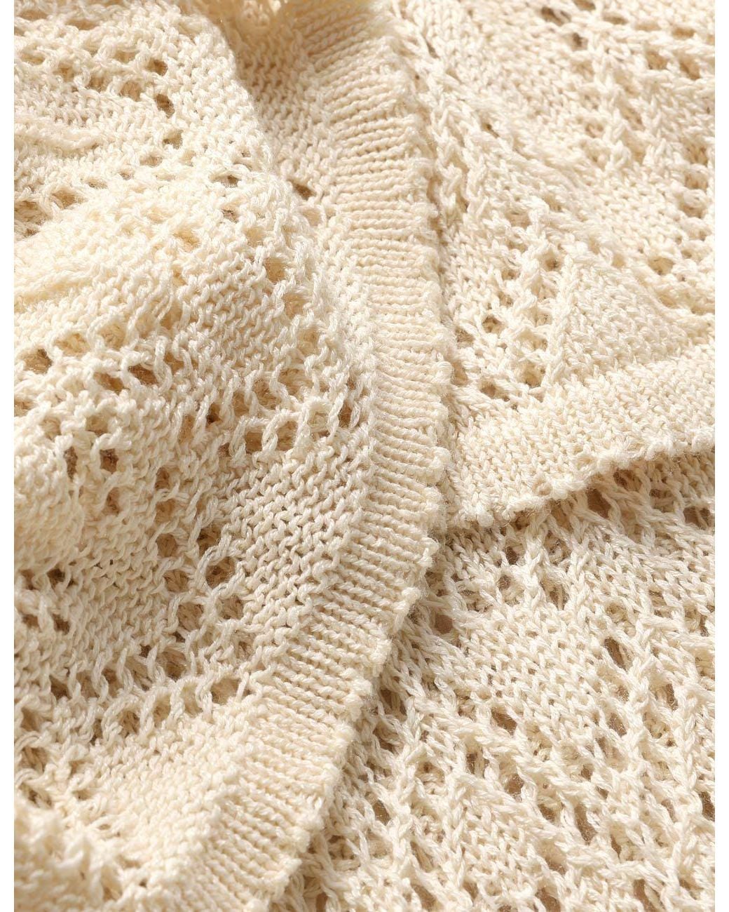Zimmermann Natural Mahon Ruffled Pointelle-Knit Top