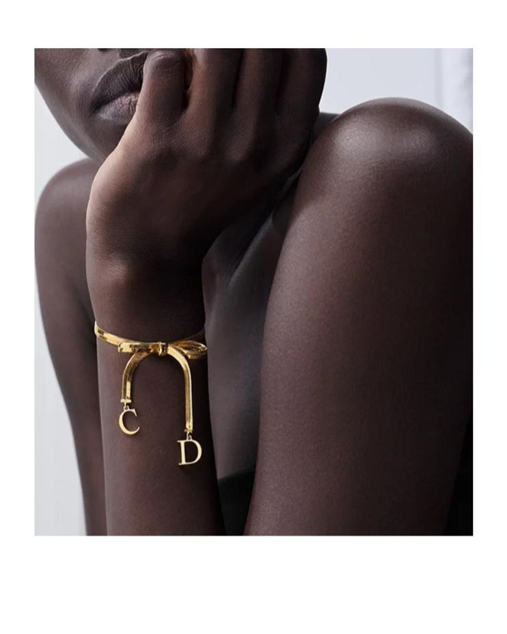 Dior Metallic Cd Ribbon Bracelet