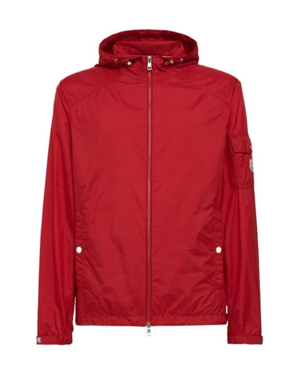 Moncler Red Etiache Nylon Hooded Rain Jacket for men