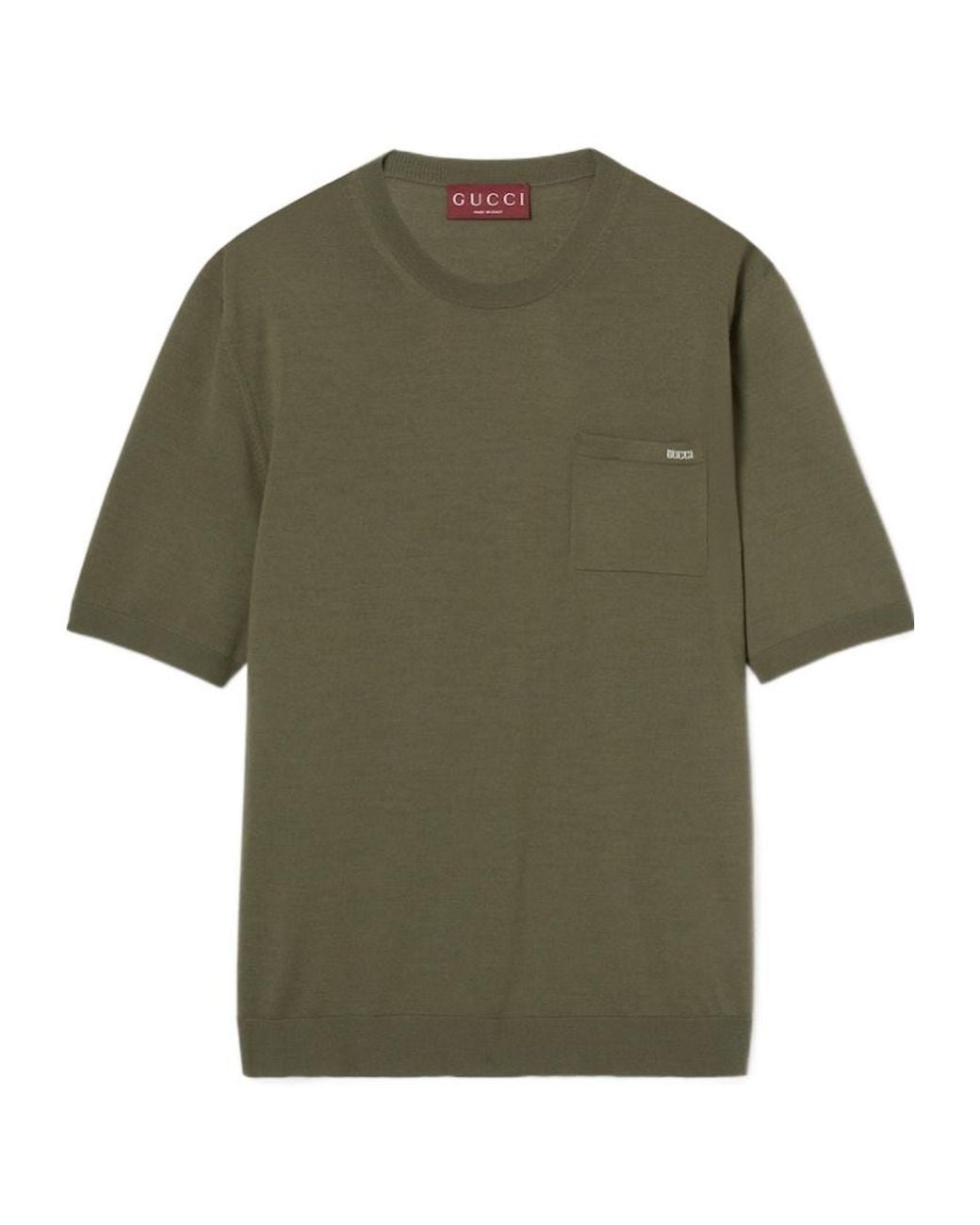 Gucci Green Fine Wool Knit Top With Intarsia for men