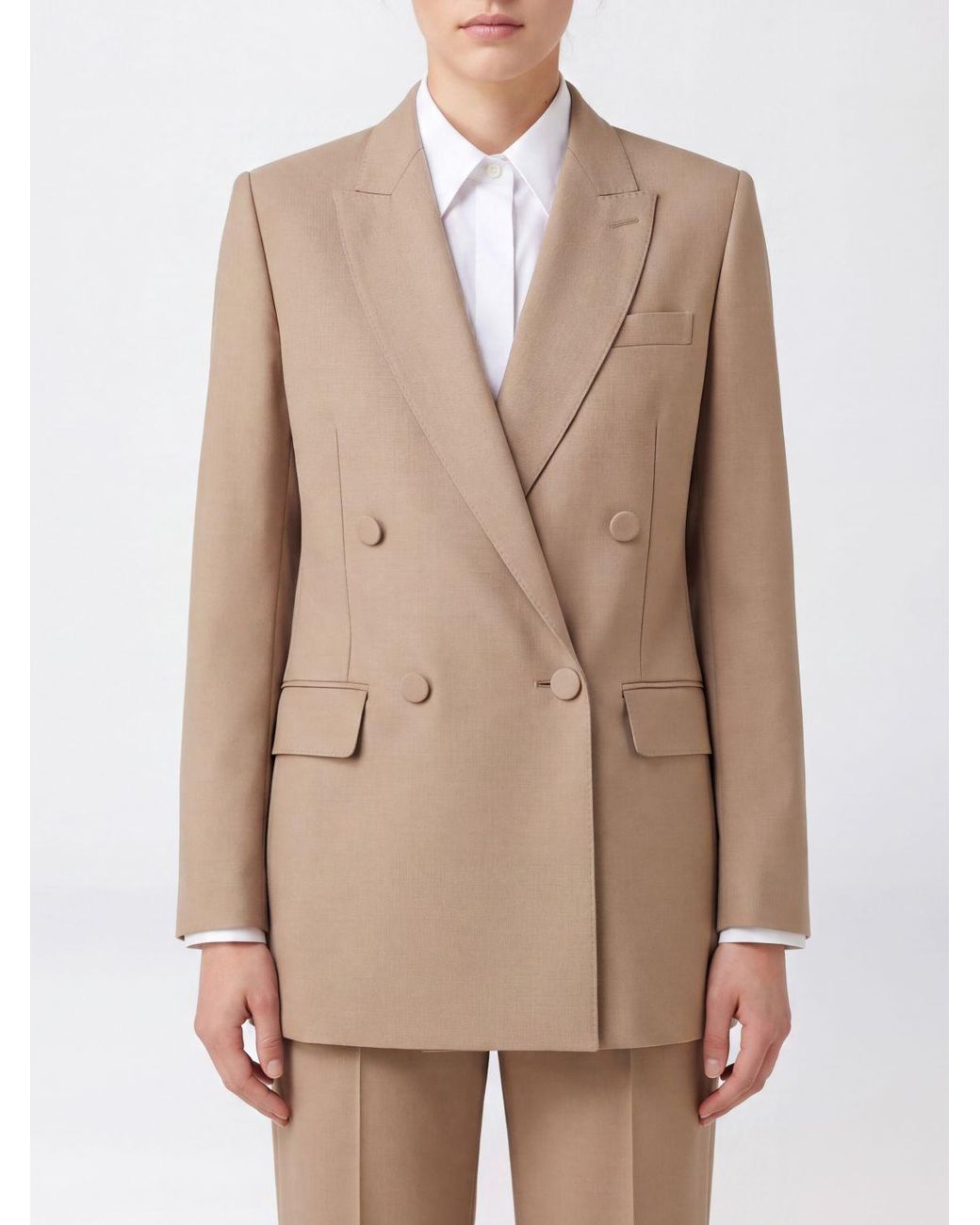 Valentino Natural Solid Double-Breasted Blazer