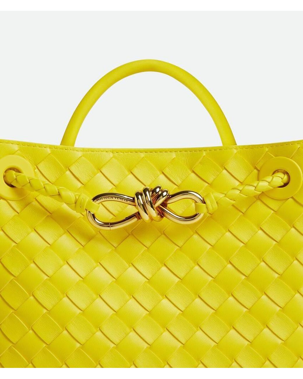 Bottega Veneta Yellow Andiamo Small Tote Bag