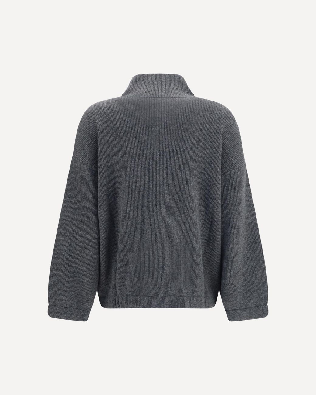 Brunello Cucinelli Gray Quarter-Zip Cashmere Sweater