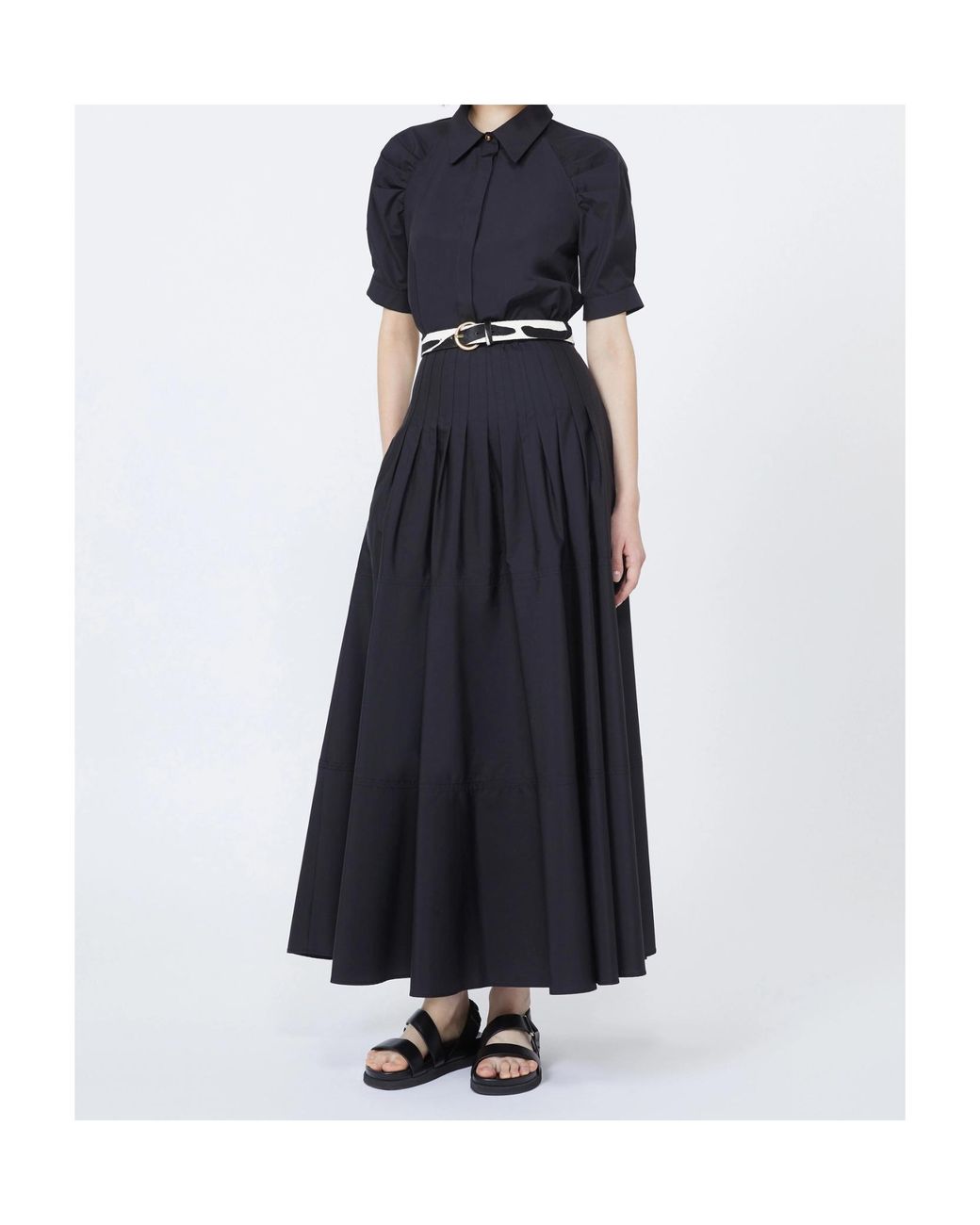 Max Mara Blue Mstamore Ruched-Sleeve Shirt
