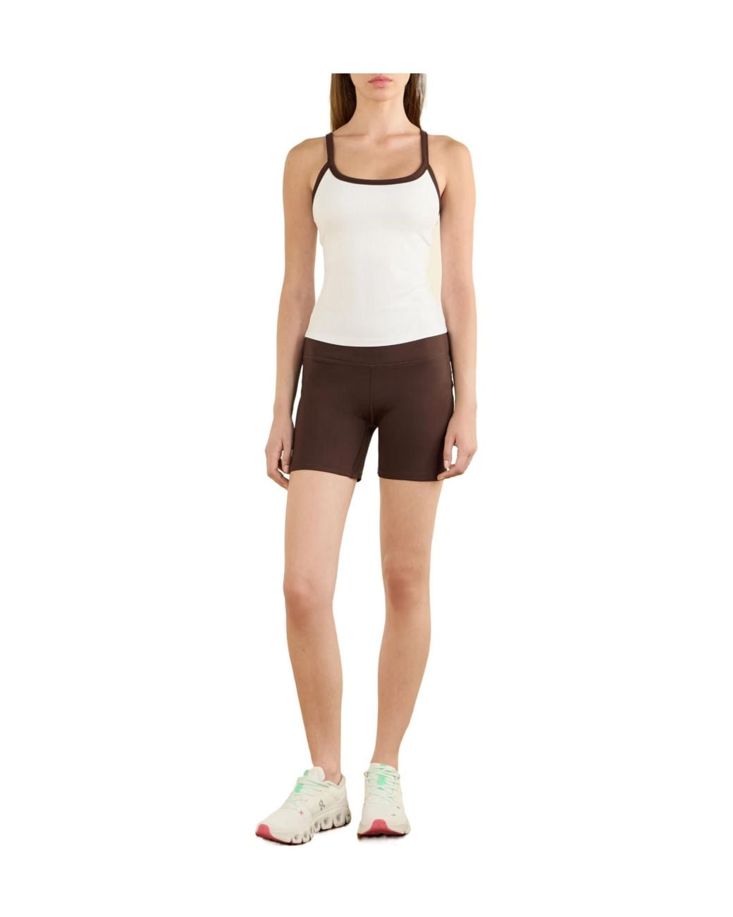 Varley Brown Rolledwaist Shorts