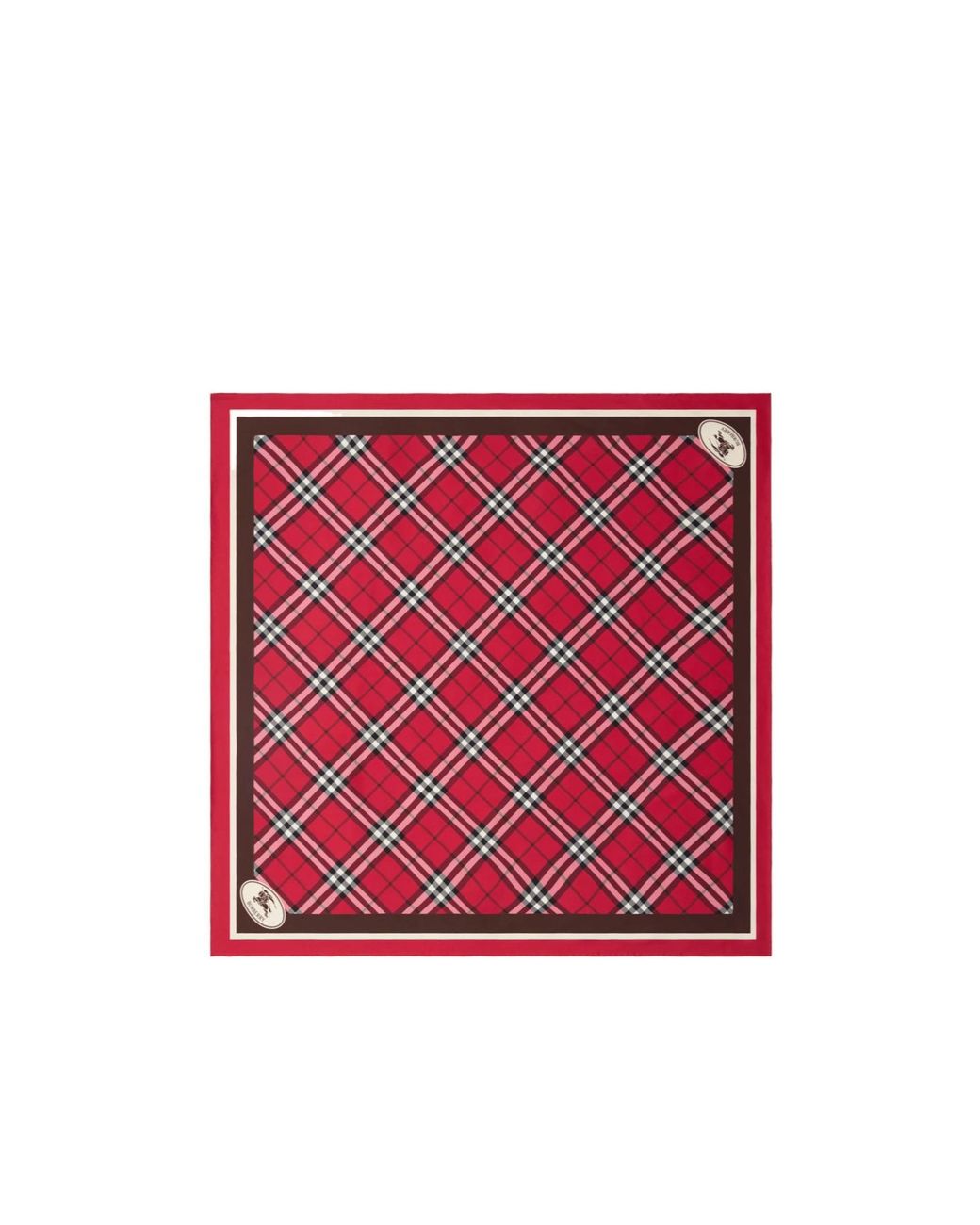 Burberry Red Checked Finished-Edge Scarf