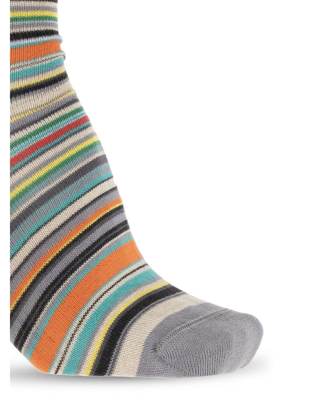 Paul Smith Gray Striped Socks for men