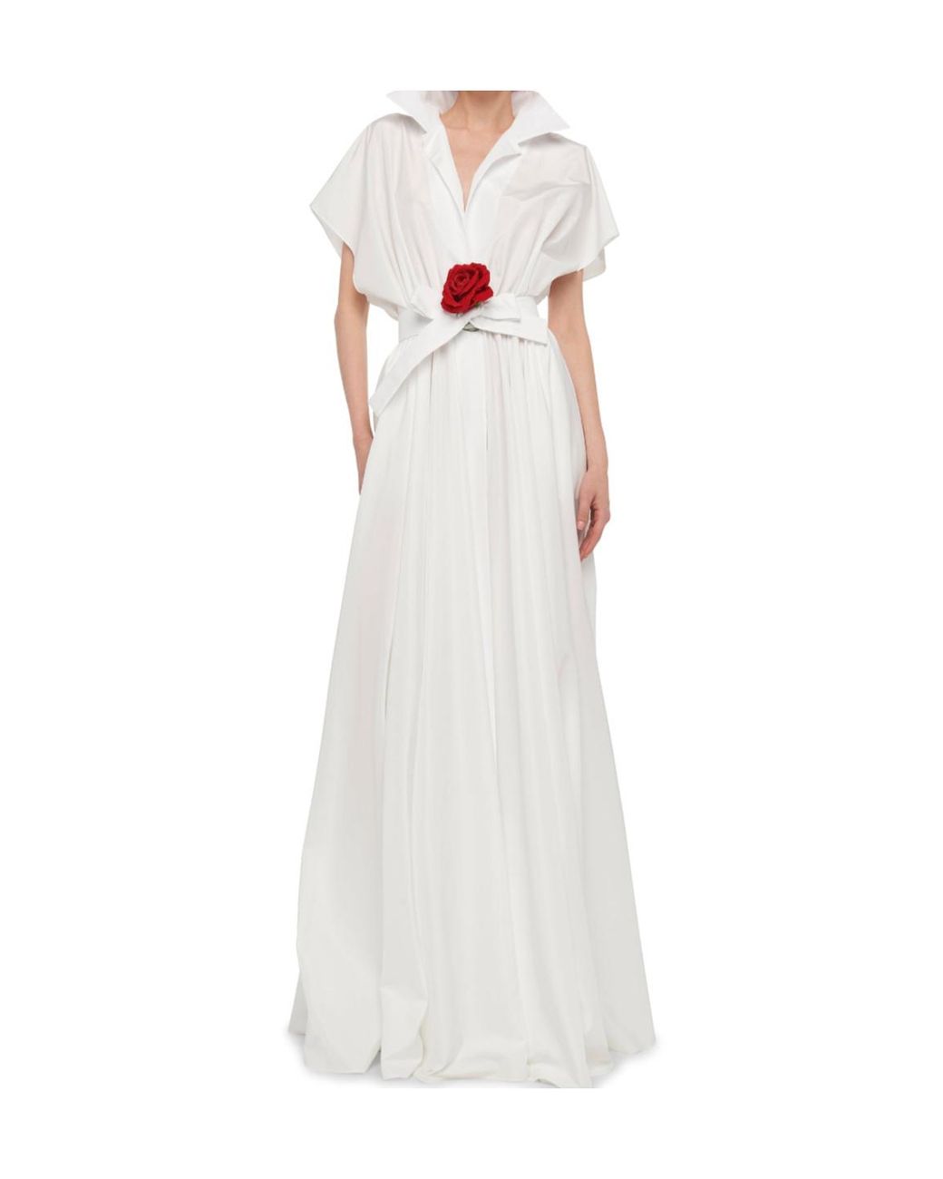 Norma Kamali White Super Os Sleeveless Bf Nk Shirt Flared Gown