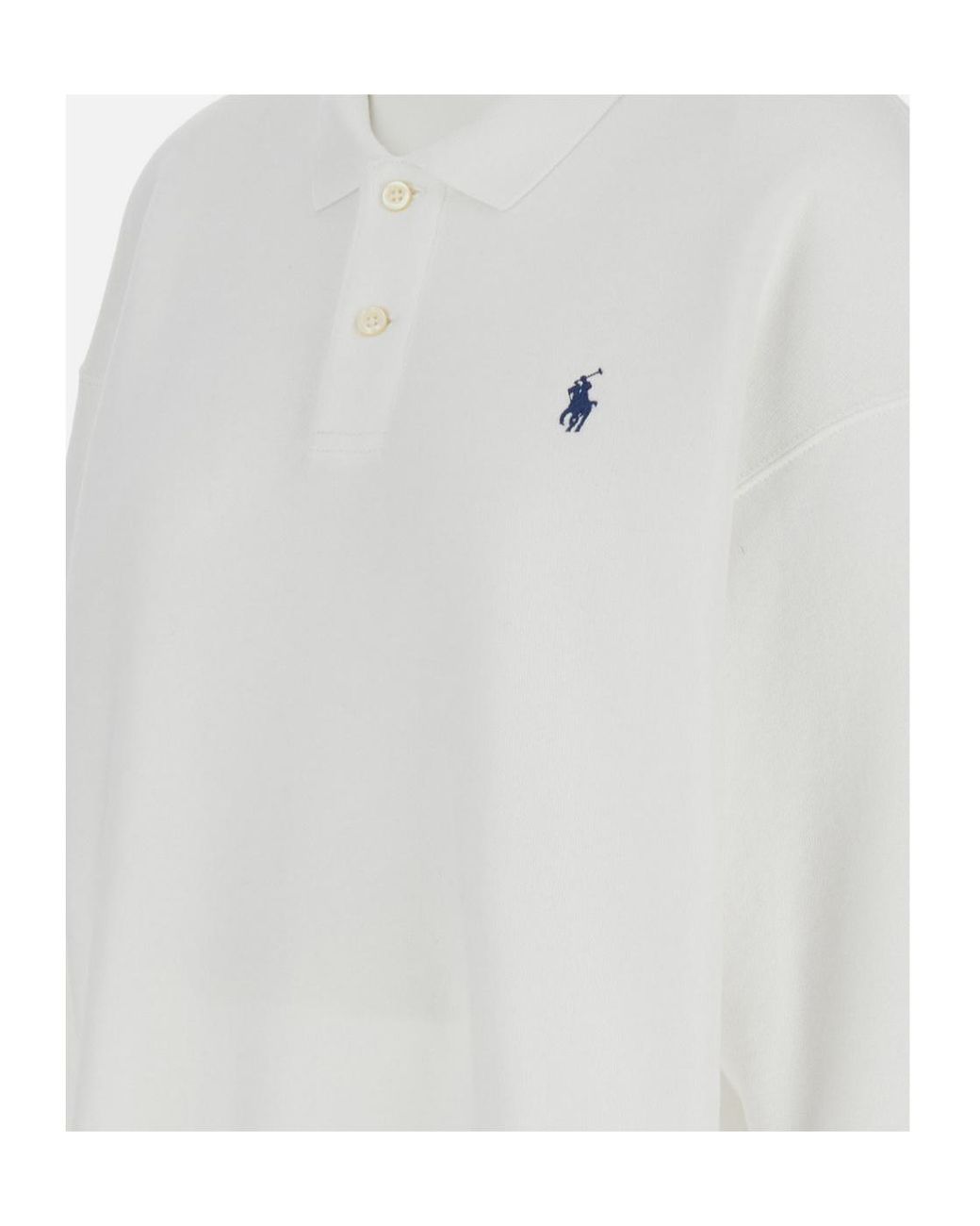 Polo Ralph Lauren Gray Logo-Embroidered Long-Sleeved Polo Shirt