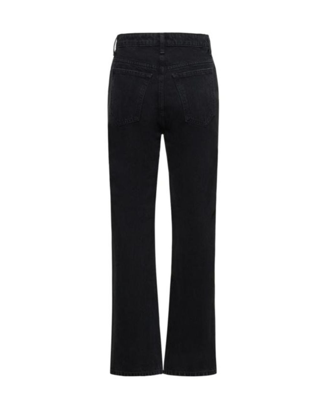 Khaite Black High-Waisted Straight Jeans
